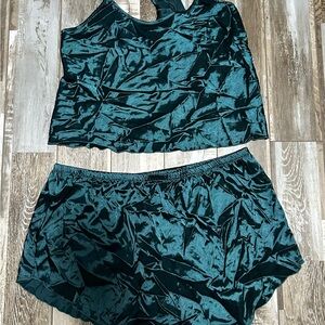 Emerald Green Satin Sleepwear Set